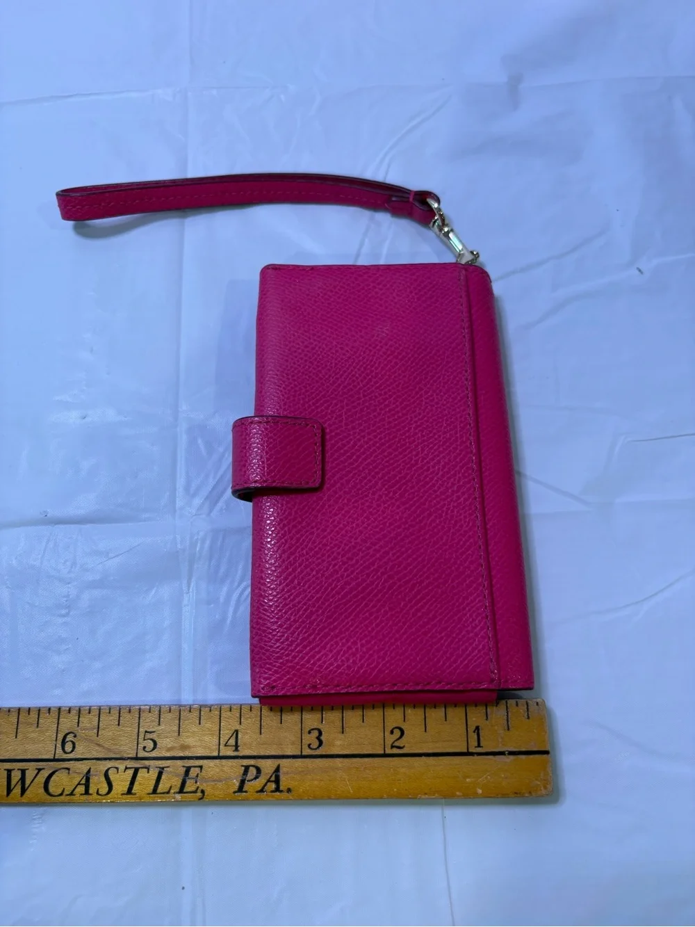 Coach Hot Pink Leather Wristlet Card Holder